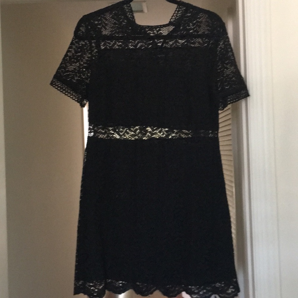 Black lace mink pink dress with cutouts